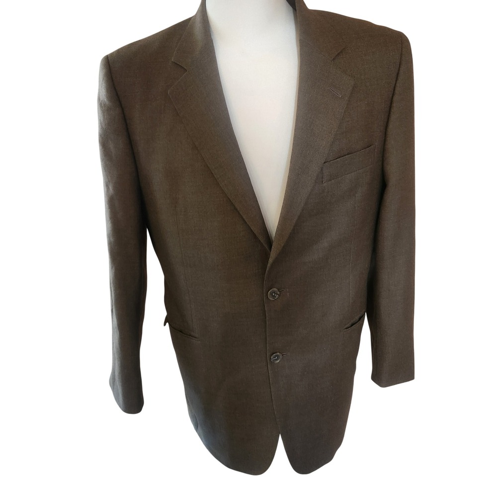 Savile Row Pure Cashmere Men's Blazer Jacket Brown Woven in Italy Made in Canada